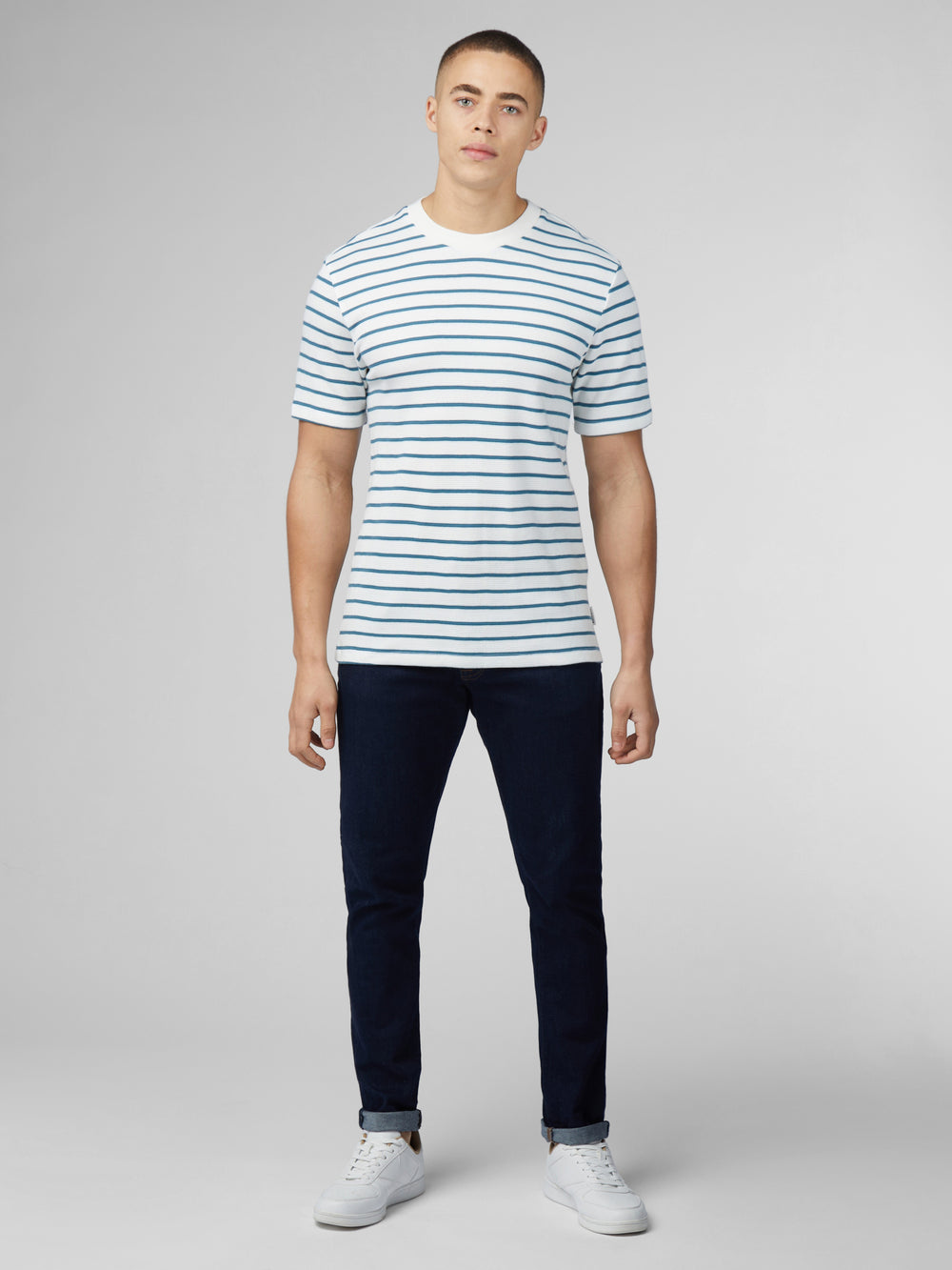 T-Shirt Ben Sherman Signature Waffle Stripe Blanche | EIH-67072958